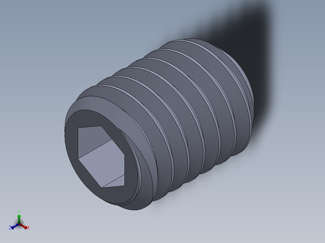 UNC 平头紧定螺钉-UNC SET SCREW 0.375 x0.500.SLDPRT正等轴测图