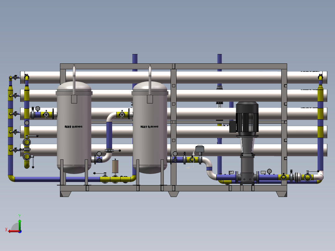 水处理设备65吨RO主机后视图