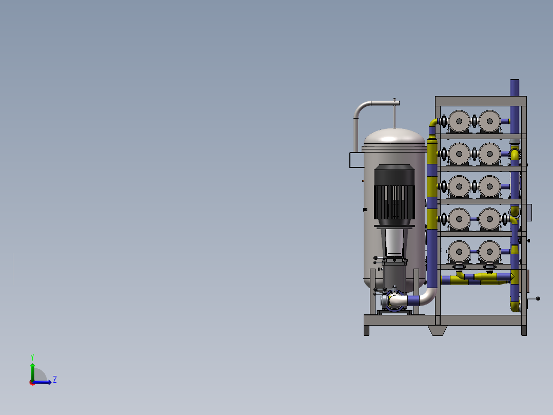水处理设备65吨RO主机左视图