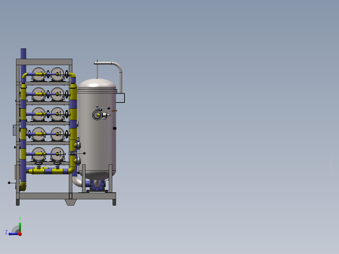 水处理设备65吨RO主机右视图