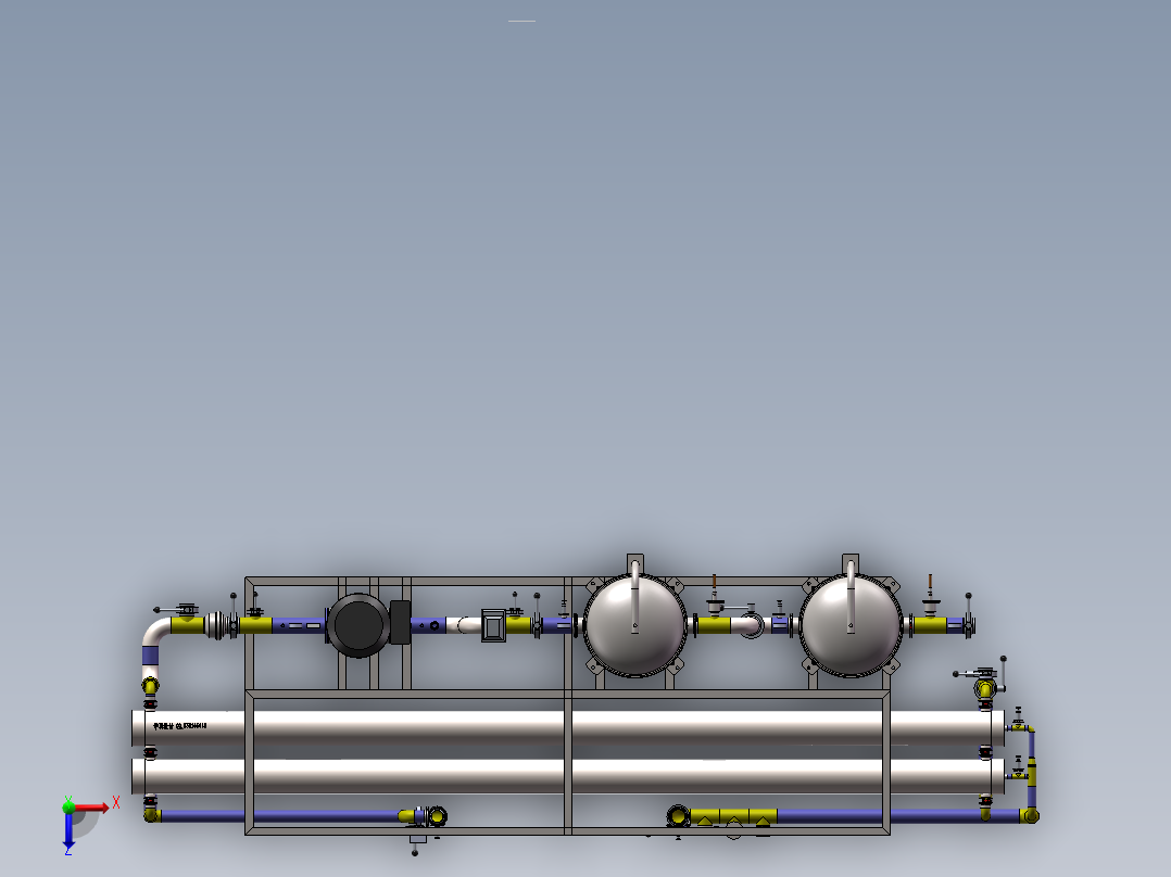 水处理设备65吨RO主机俯视图