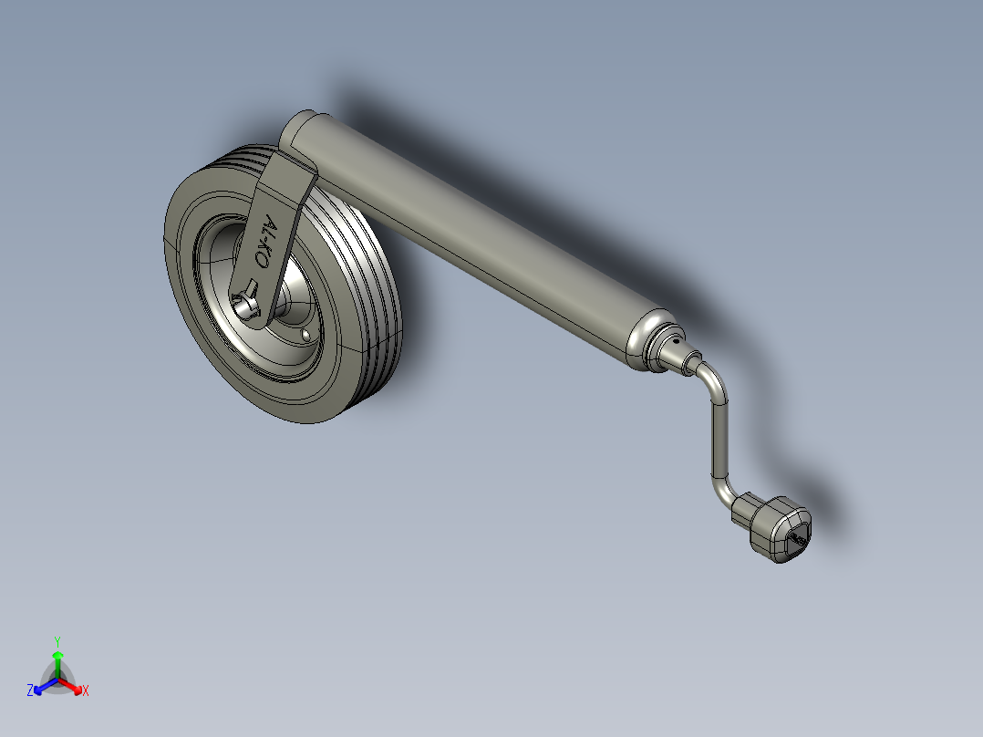 48毫米赛马轮拖车拖车正等轴测图