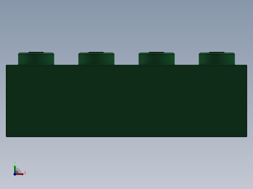 乐高套装 4421基本积木-4112838 - 3010 Dark Green Brick 1 x 4.SLDPRT前视缩略图