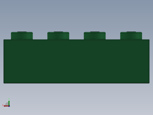乐高套装 4421基本积木-4112838 - 3010 Dark Green Brick 1 x 4.SLDPRT后视缩略图