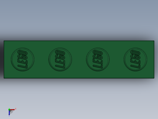 乐高套装 4421基本积木-4112838 - 3010 Dark Green Brick 1 x 4.SLDPRT俯视缩略图