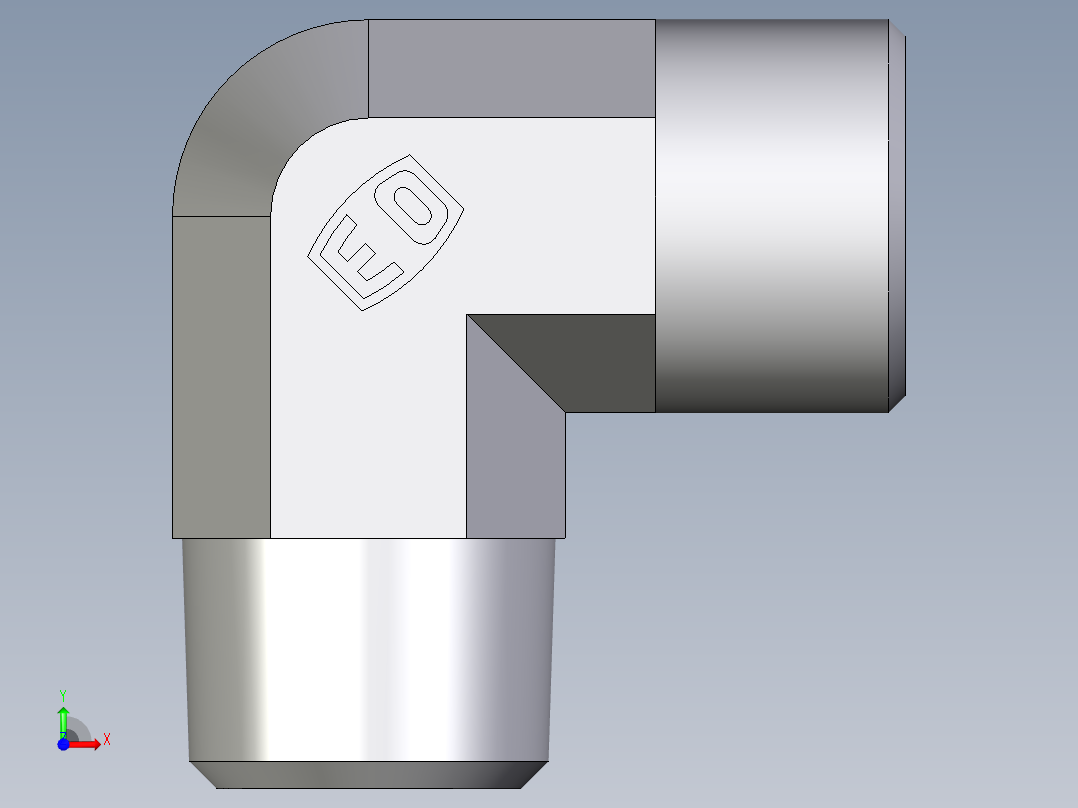 卡套式工业通用硬管接头EO_Male_stud_elbow_WE14SMCFX前视图