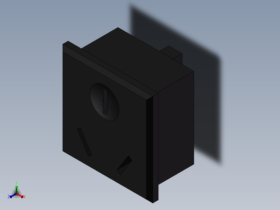 嵌入式插座正等轴测图