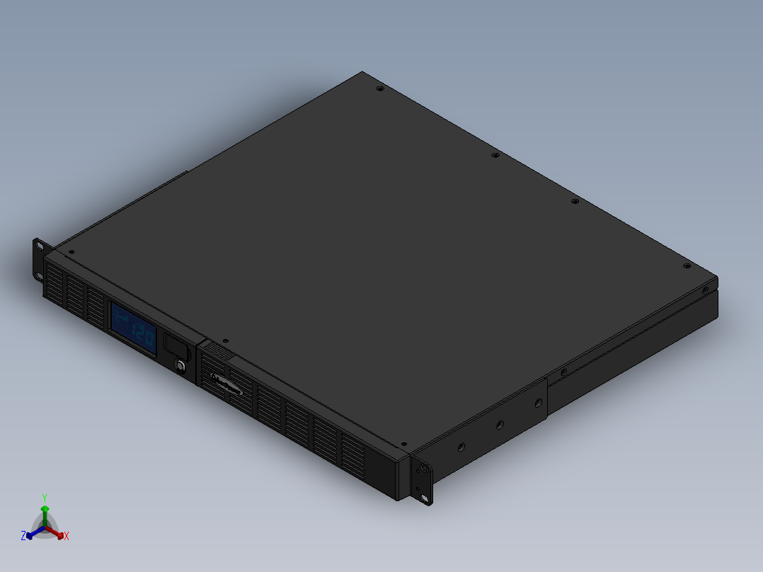 19英寸机架式UPS正等轴测图