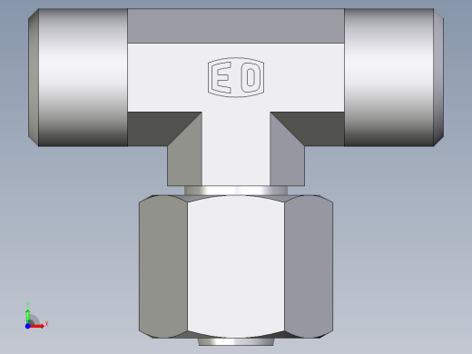 卡套式工业通用硬管接头EO_Swivel_nut_branch_tee_ET08LOMDCF前视缩略图