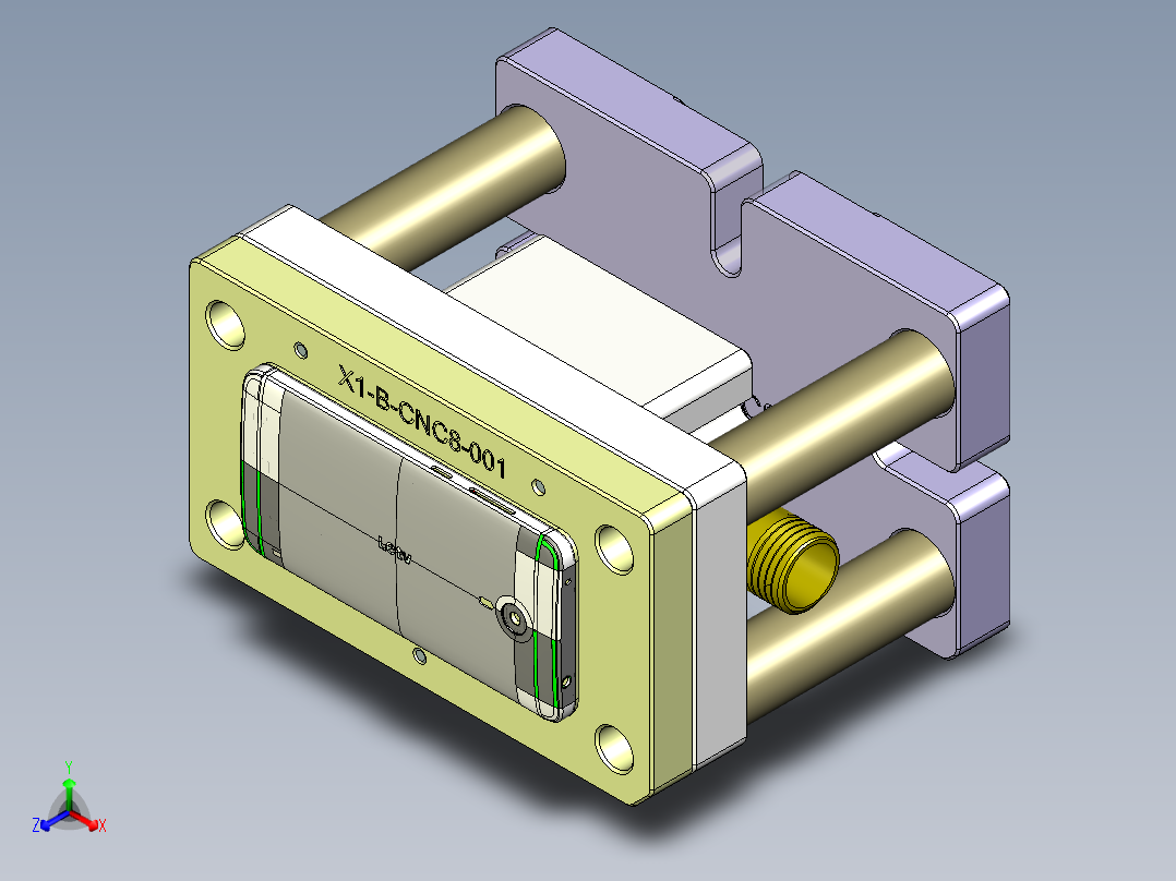 X1-笔记本CNC工装夹具三维模型CNC8-0314正等轴测图