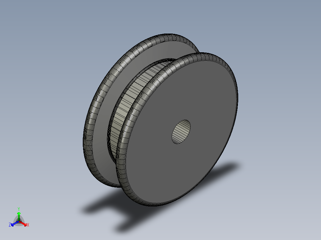滑轮正等轴测图