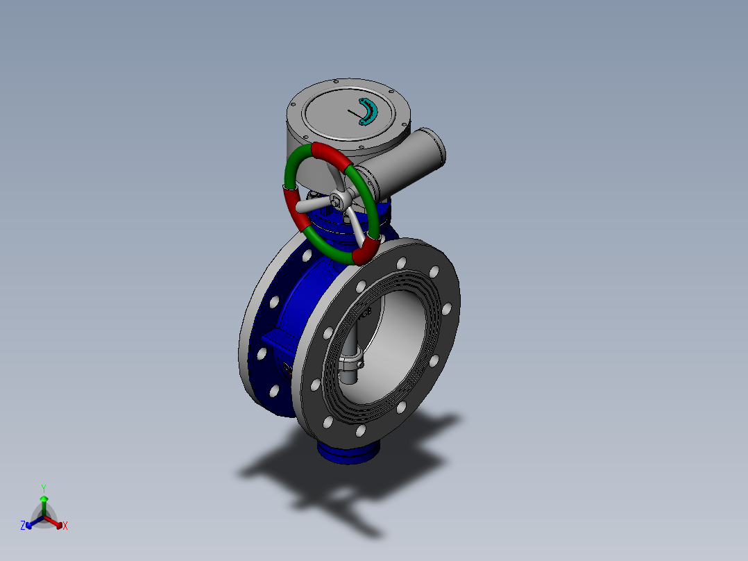 D200蝶阀正等轴测图