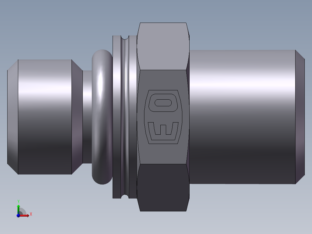 公制螺纹O圈密封、1DH-14-12前视图