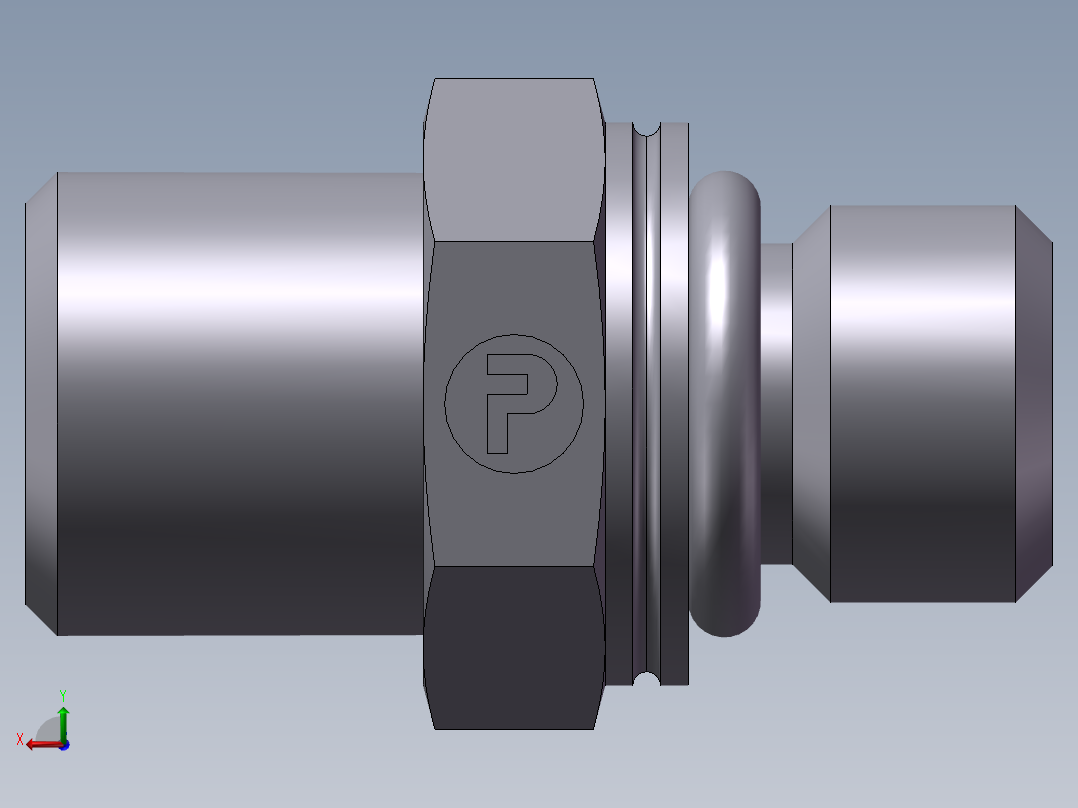 公制螺纹O圈密封、1DH-14-12后视图