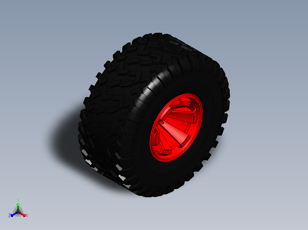 轮胎、车轮、轮毂(184)正等轴测图