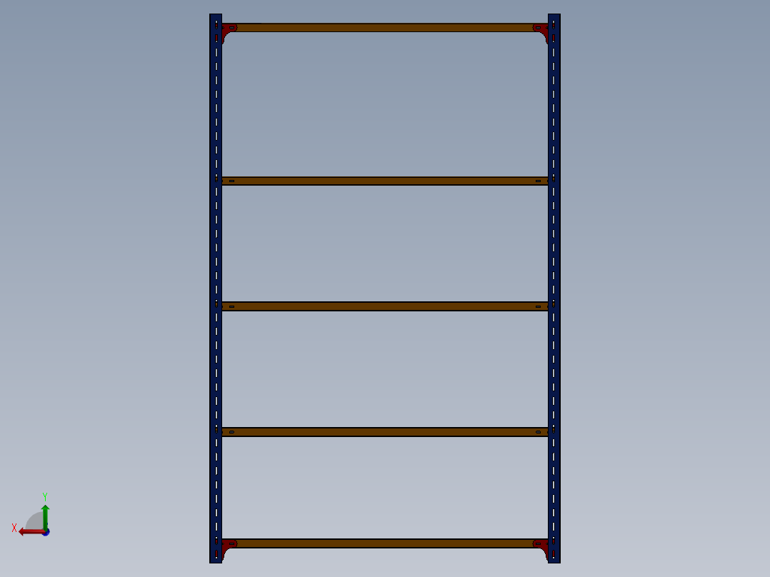 储物架 置物架 钣金货架后视图