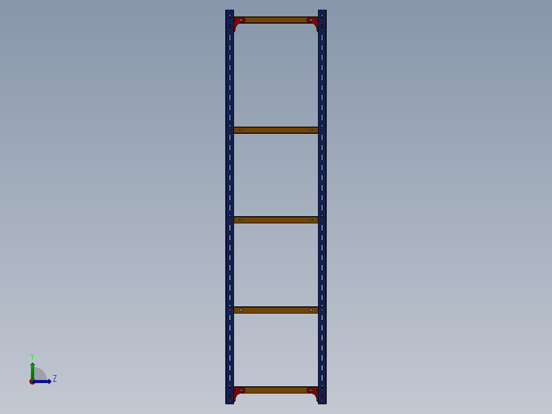 储物架 置物架 钣金货架左视图