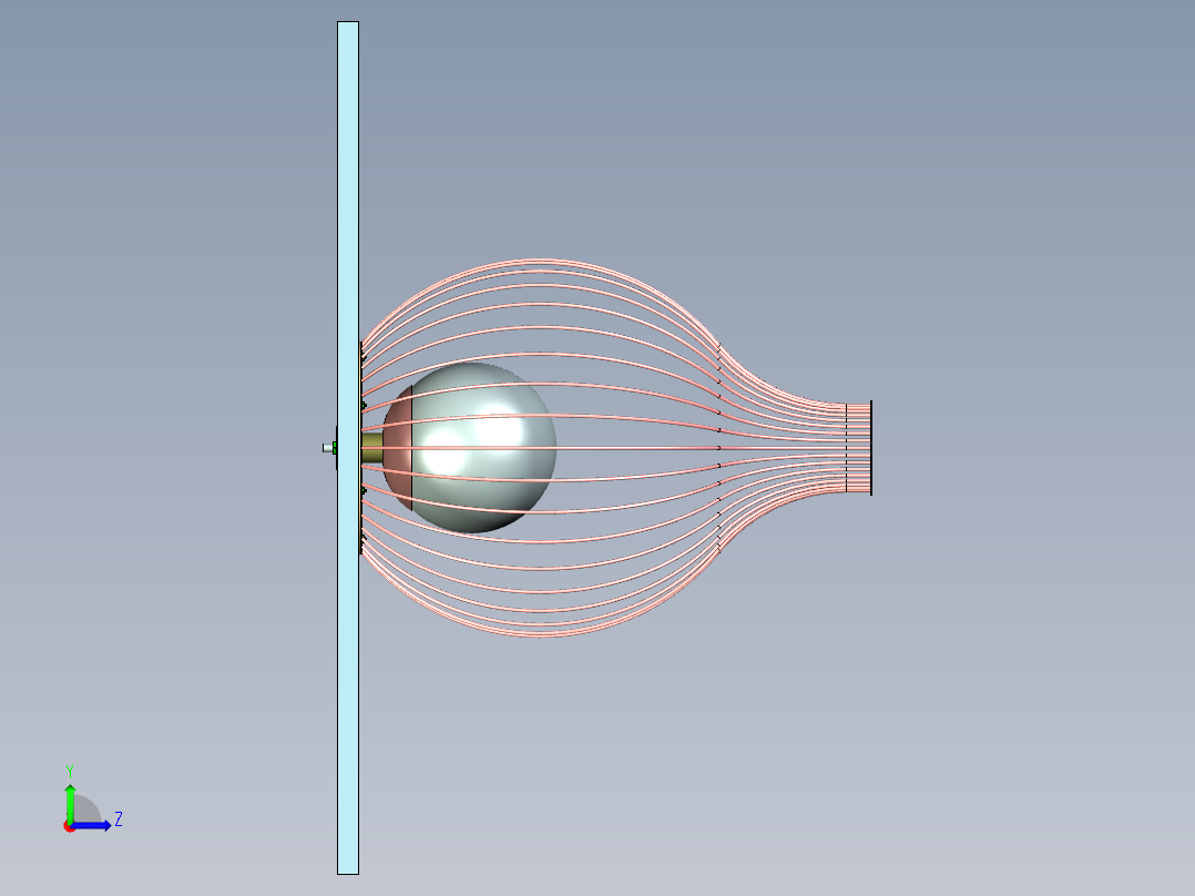 葫芦型台灯左视图