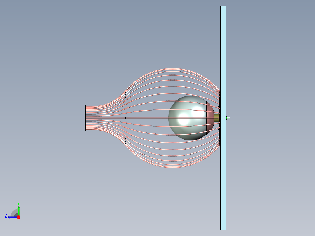 葫芦型台灯右视图