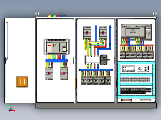 三柜组装万能断路器双电源软启动plc控制柜 55339前视缩略图