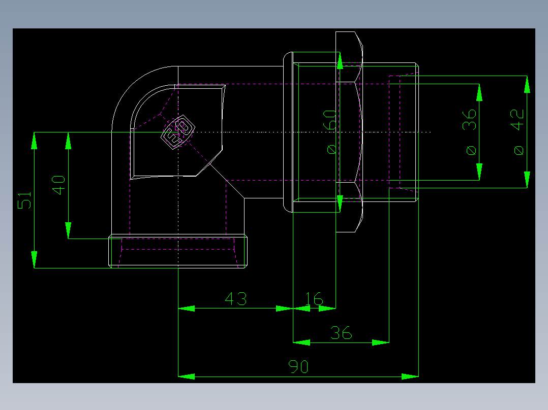 PARKER管接头EO Bulkhead elbow WSV42LOMD71(16)_front