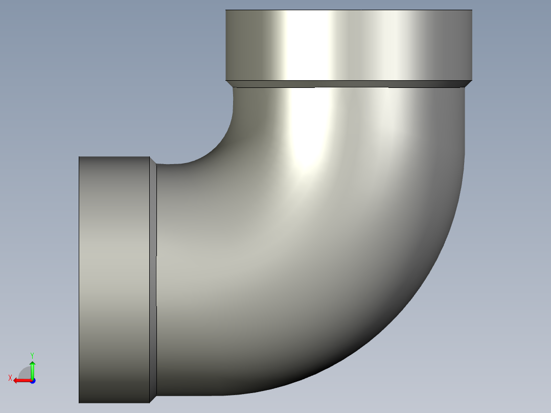 螺纹管弯头-90°等径 DN10后视图