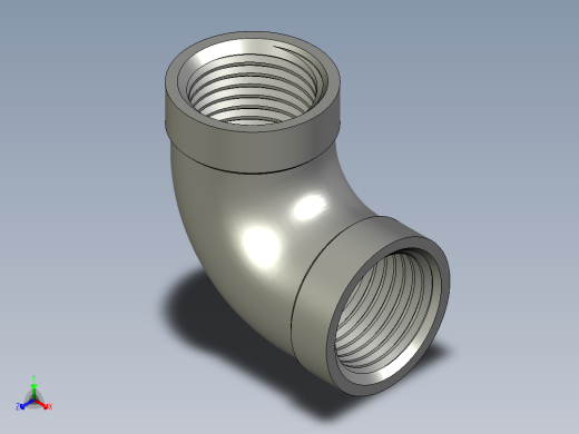 螺纹管弯头-90°等径 DN10正等轴测缩略图