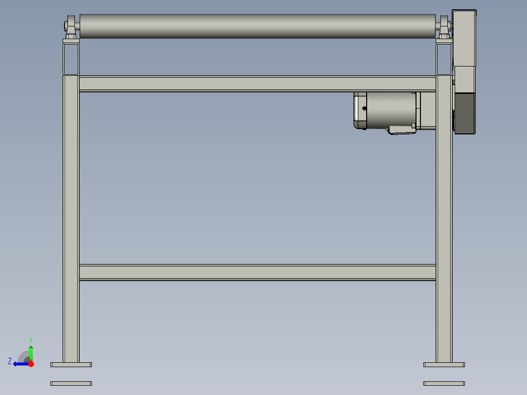 WH标准滚筒线右视图