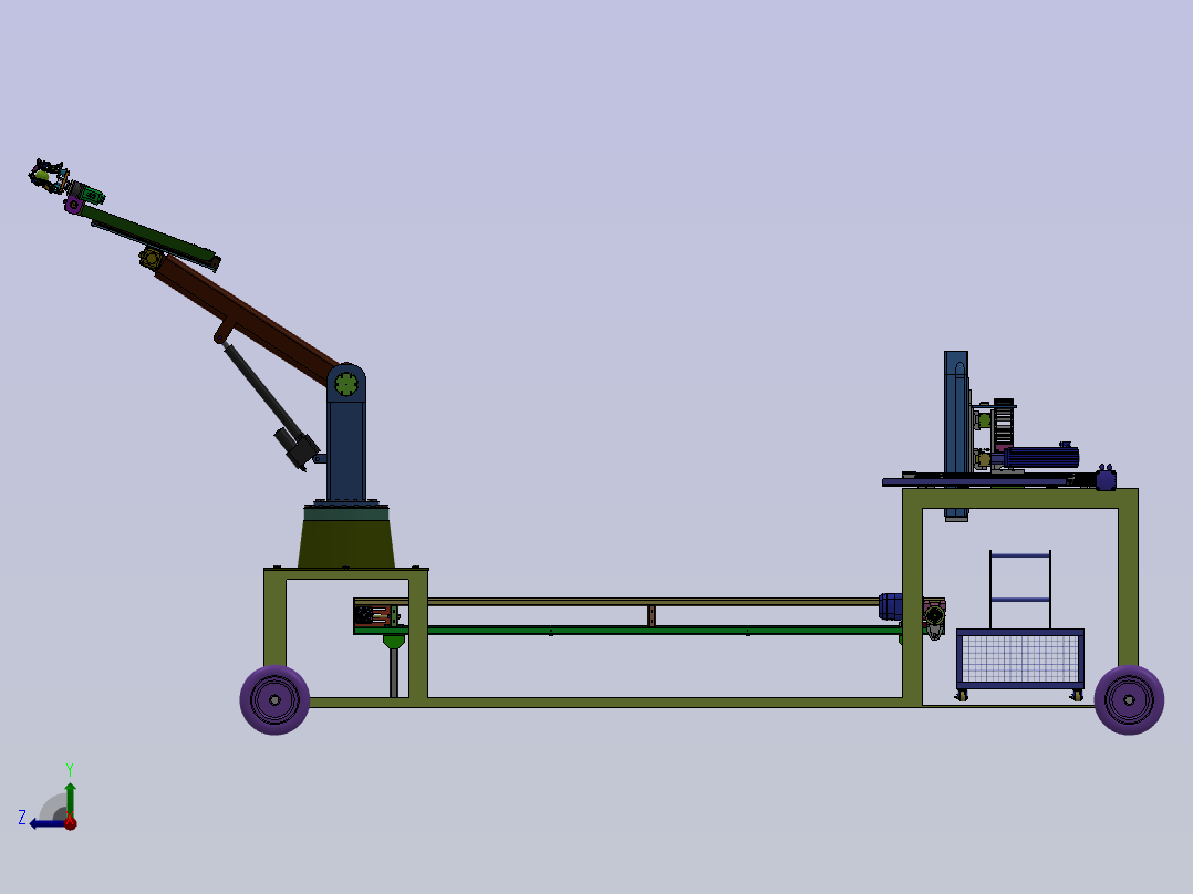 苹果采摘传送装箱一体化机械手设计CAD图纸+SolidWorks三维模型+说明书右视图