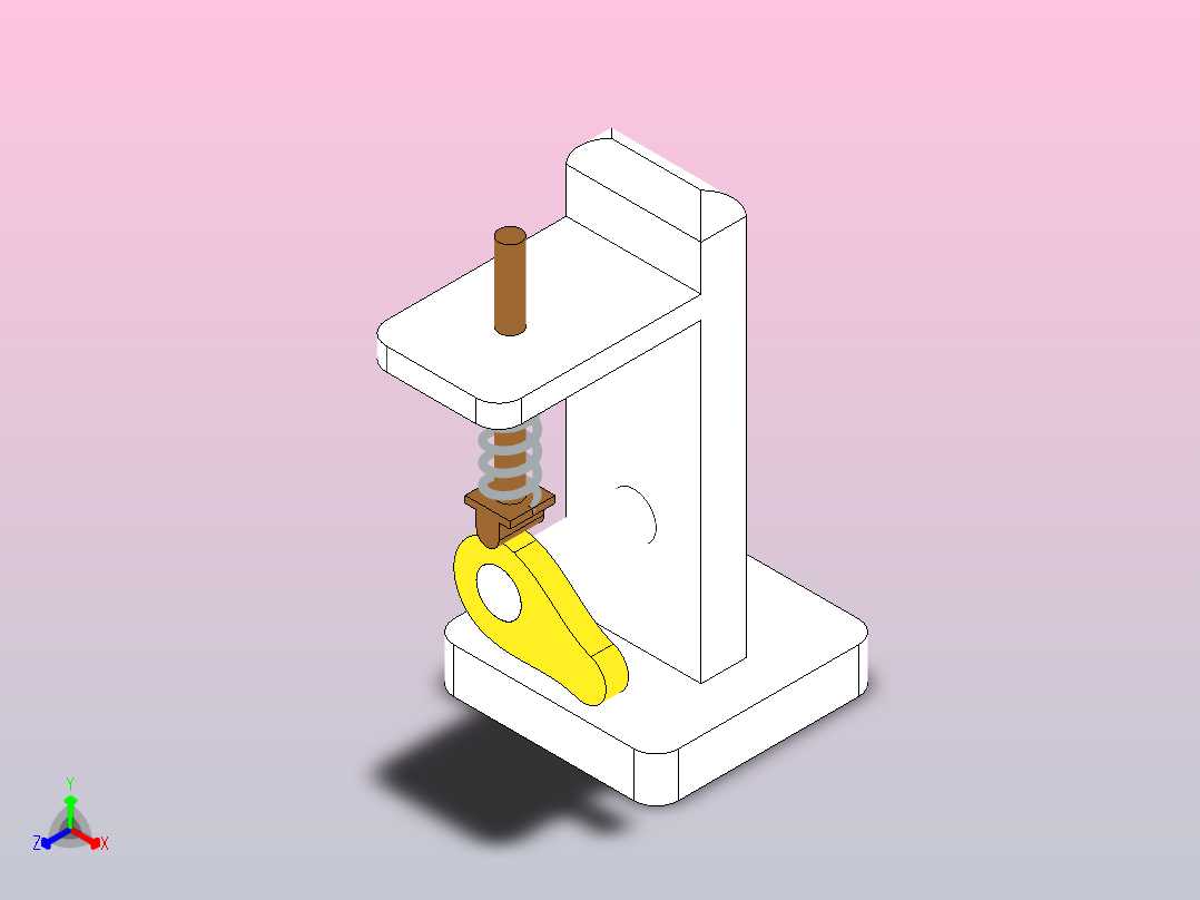 凸轮和追随者正等轴测图