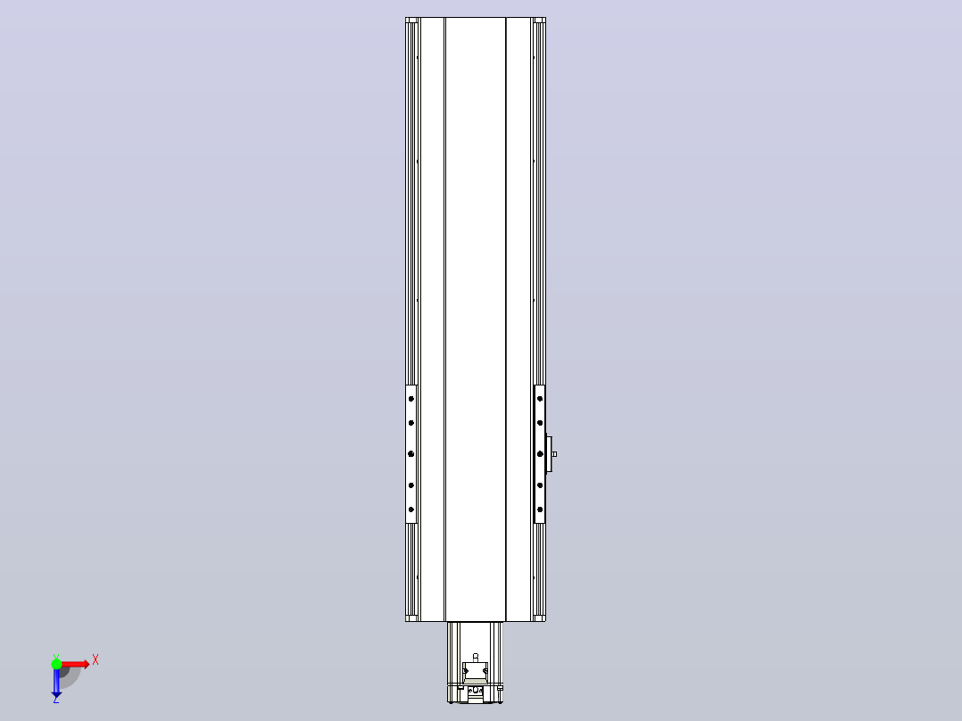日规模组半封闭丝杆TPA-HNR-202D-2510C-L450-M-Y-P75-N3俯视图