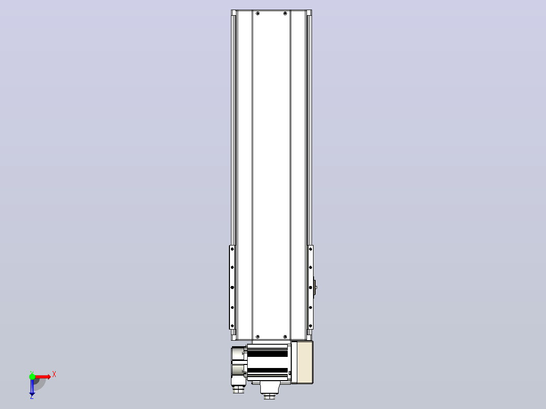 皮带直线轴半封闭可选导轨TPA-HNB-220D-176-L500-RU-Y-P1K-N3俯视图