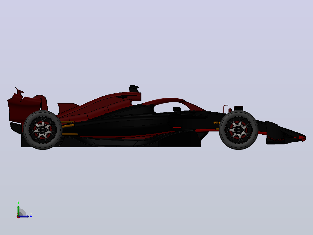 F1 赛车-solidworks左视图