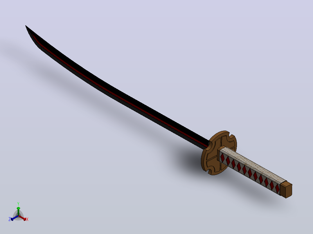武士刀正等轴测图