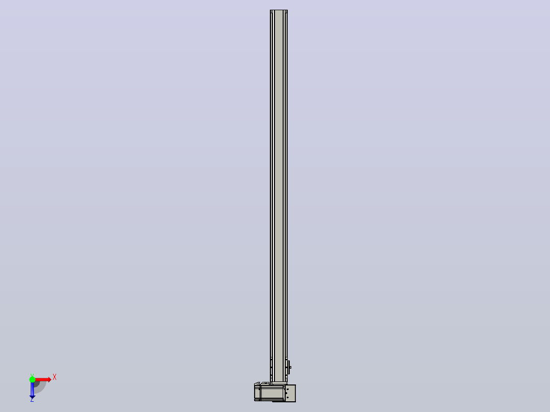 皮带直线轴半封闭可选导轨TPA-HNB-65S-90-L1250-RU-C-P10-N3俯视图