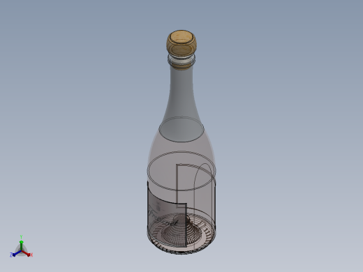玫瑰葡萄酒瓶正等轴测缩略图