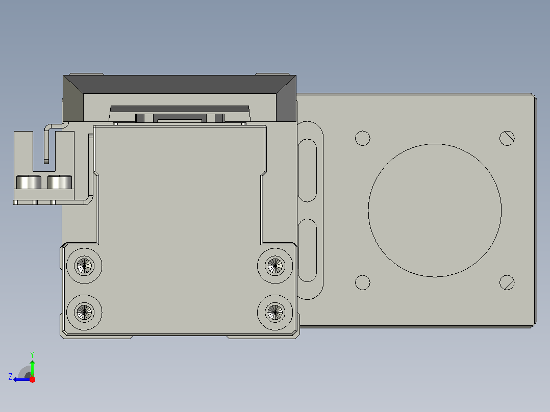 TH5-L800-B5-BR轨道内嵌式模组滑台右视图