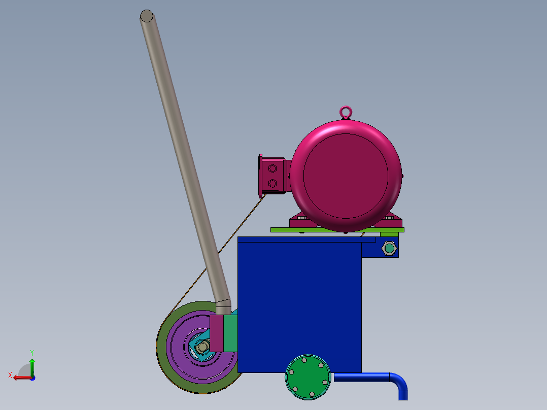 砂带抛光机sw15可编辑后视图