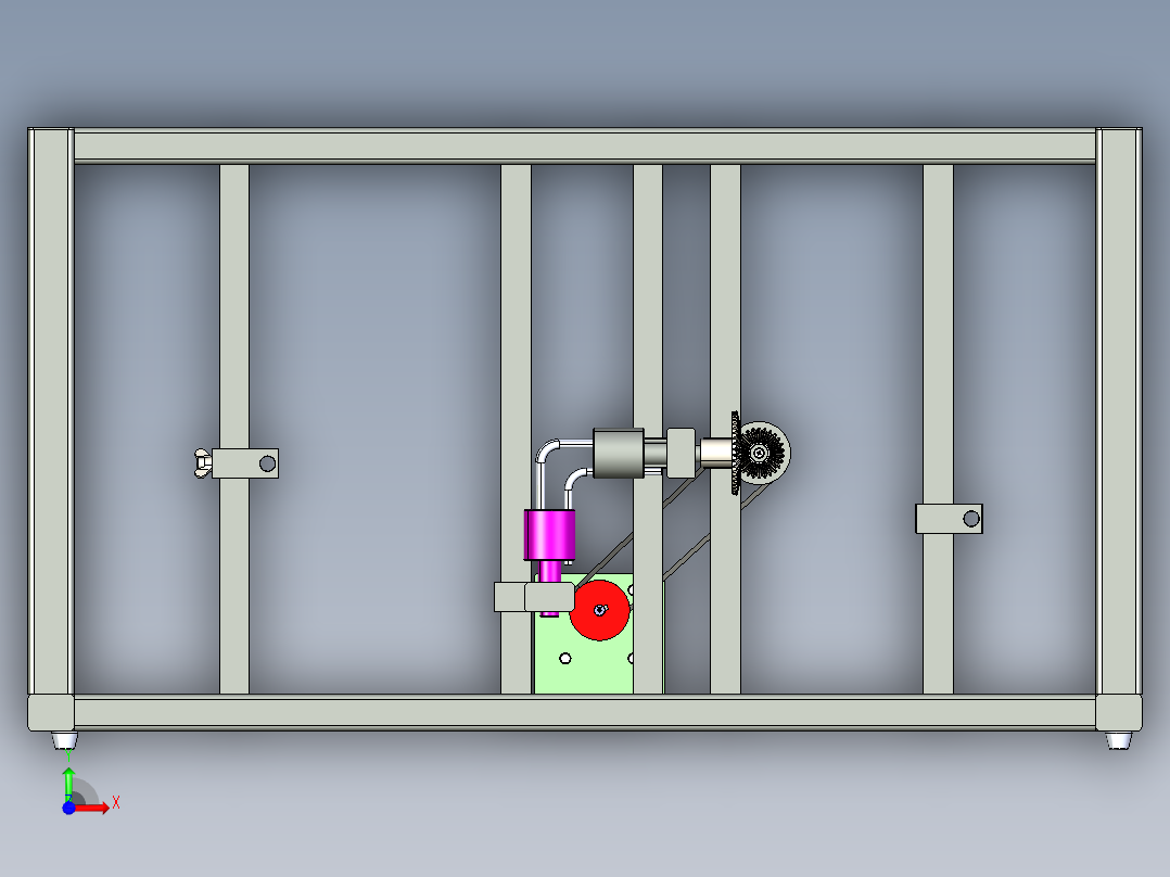 空间RCCR联轴器solidworks仿真包含仿真和视频文件3D模型前视图