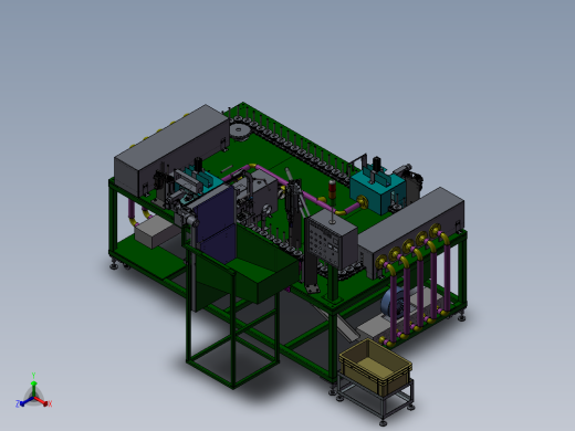 链条循环式钢管喷涂机3D图纸pore K766 H587自动化设备3D图纸3D模型