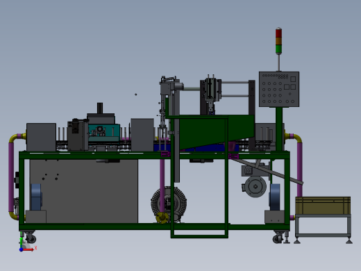 链条循环式钢管喷涂机3D图纸pore K766 H587自动化设备3D图纸3D模型前视缩略图