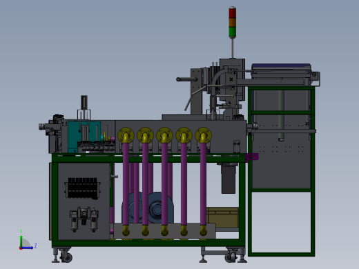 链条循环式钢管喷涂机3D图纸pore K766 H587自动化设备3D图纸3D模型左视缩略图
