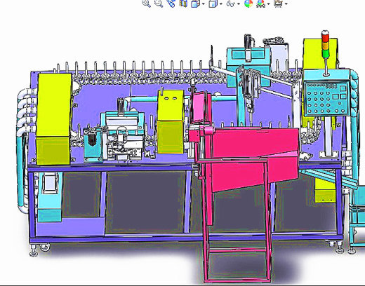 链条循环式钢管喷涂机3D图纸pore K766 H587自动化设备3D图纸3D模型缩略图