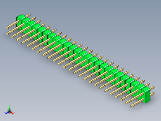 彩色公头100mil（2.54mm）系列-DS1021_green_2x25p_100mil_Type1_rev1.0