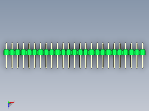 彩色公头100mil（2.54mm）系列-DS1021_green_2x25p_100mil_Type1_rev1.0俯视缩略图