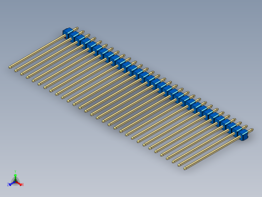 彩色公头100mil（2.54mm）系列-DS1021_blue_1x31p_100mil_Type43_rev1.0正等轴测缩略图
