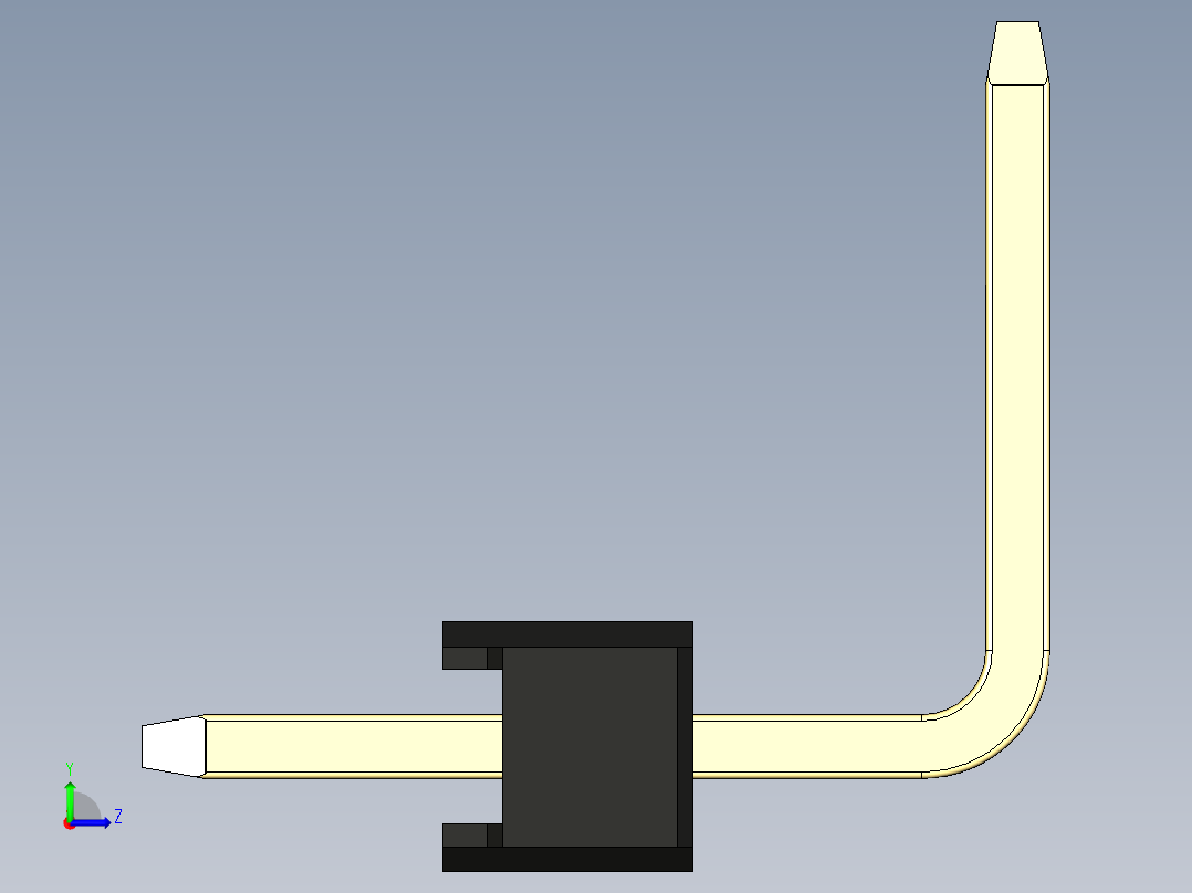 彩色公排针 100mil 2.54mm 系列-DS1022_black_04p_100mil_TypeU_rev1.0左视图