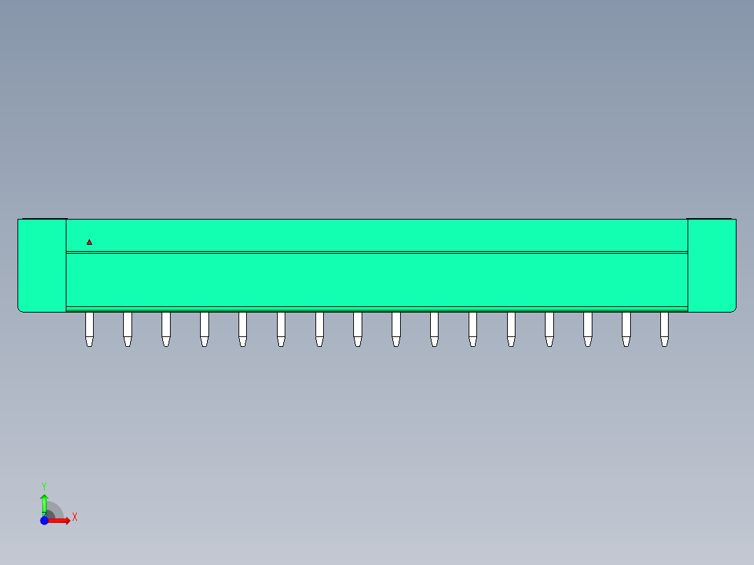 DEGSON 15EDG（公头） 3.81mm 螺钉锁紧，插拔式接线端子 FullPack-15EDGVM-3.81-16P-14-00AH前视图