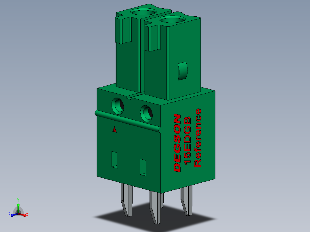DEGSON 15EDG 系列 3.5mm 插拔式接线端子 FullPack-15EDGB-3.5-xxP-14-00AH主视图