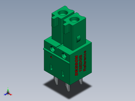 DEGSON 15EDG 系列 3.5mm 插拔式接线端子 FullPack-15EDGB-3.5-xxP-14-00AH正等轴测缩略图